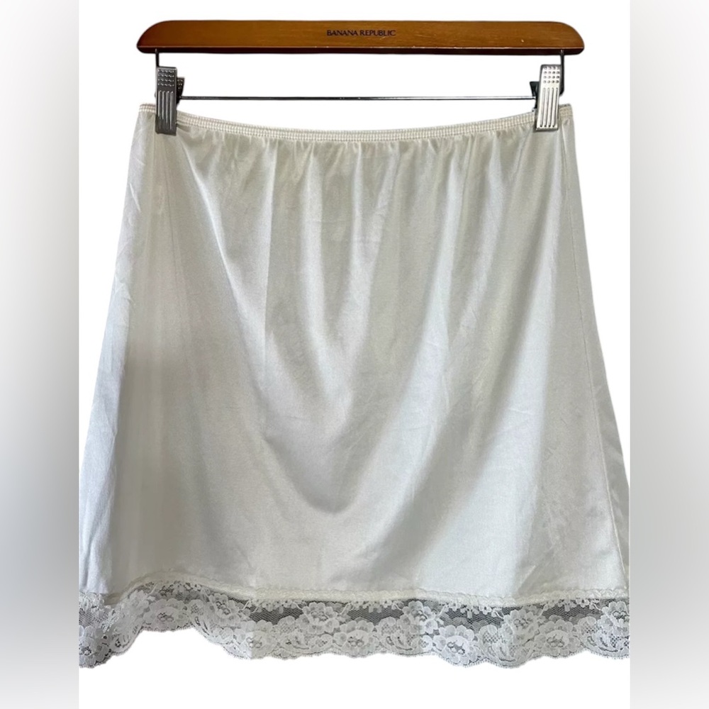 Vintage White Lace Trim Slip